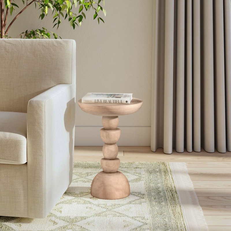 Table d'appoint à pieds abstraits Zara, naturel