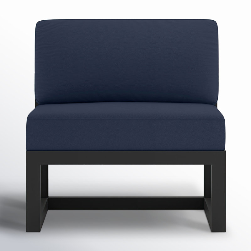 Avion 4 Piece Sectional Set, Black, Spectrum Indigo Sunbrella®