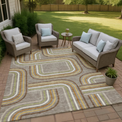 Machine Washable Indoor/Outdoor Chantille ACN2535 Geometric Rug
