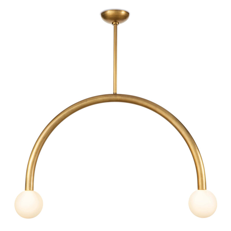 Happy Pendant, 21.25" H x 33.5" W x 5" D, Natural Brass