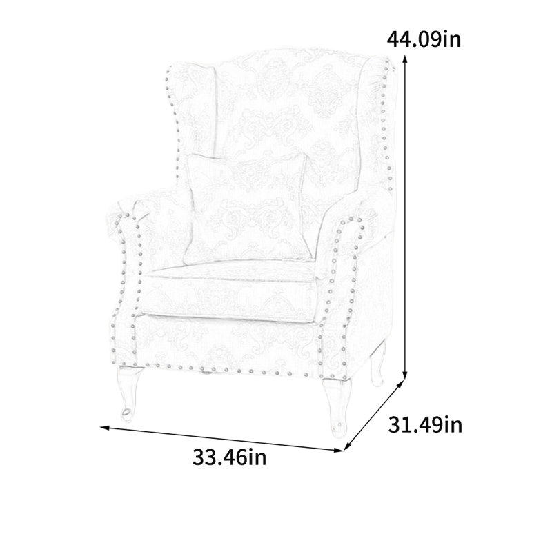Chenille jacquard et fauteuil inclinable clouté, Rose
