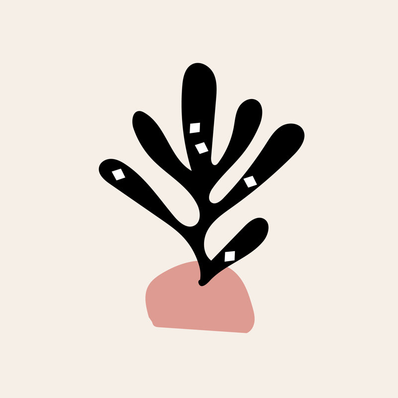 «Cut Out Plant» par Maria Carolina Espindola - impression, H 20 po x l 20 po, Toile tendue, Non