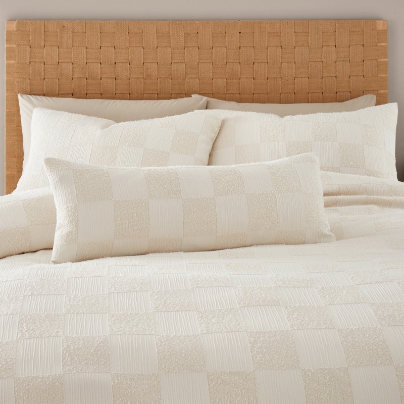 Soft Checkerboard Boucle Cushion Cover