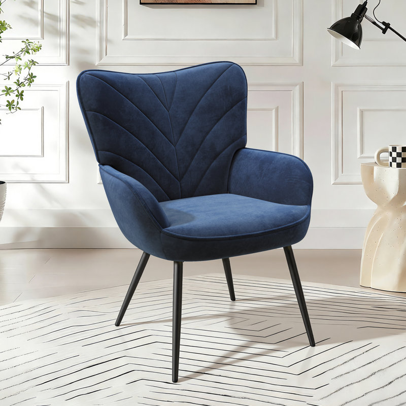 Velvet Armchair, Blue