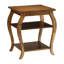 Table de bout carrée en noyer avec 2 tablettes, pieds en bois massif, rangement ouvert, pour espace de vie principal, 18 po de largeur, 23 po de hauteur