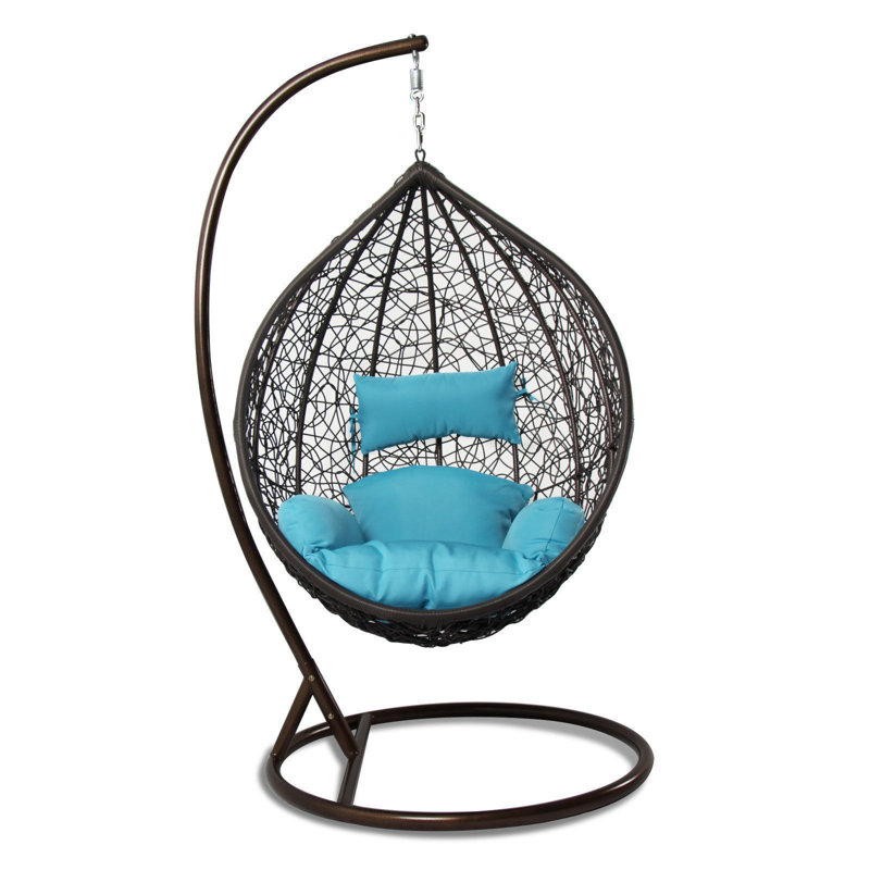 Addicyn 1 Person Swing Chair with Stand, Blue