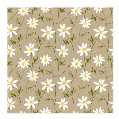«Floral Daisy Flowers I», reproduction d'art moderne sans cadre