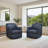 Fazio Genuine Leather Swivel Barrel Chair-1576489781