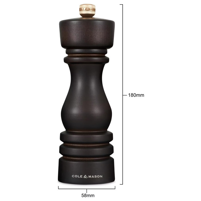 Brand Salt Mill, 18" H x 6" W x 6" D, Black
