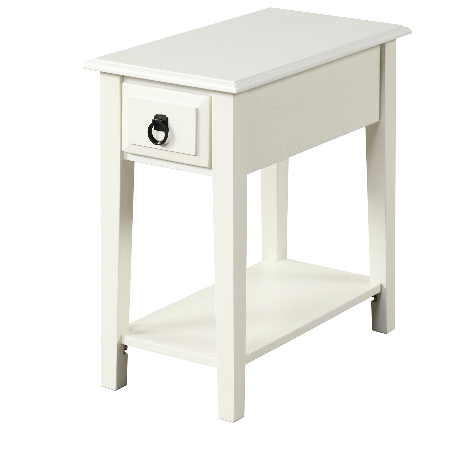 Dovecove Rectangular White 1 Accent Table With Shelf For Home 22 Inches ...