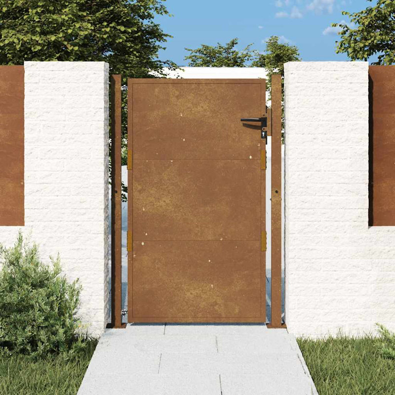 Barrière de jardin vidaXL 105 x 130 cm en acier Corten, 39,4 po x 49,2 po