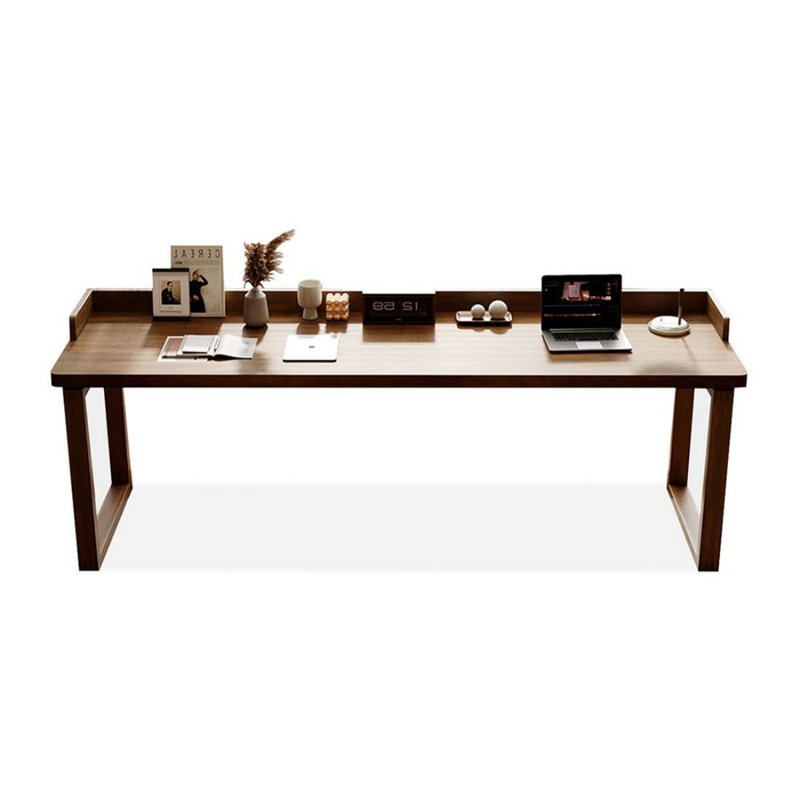 Bureau double en bois massif avec cloison, H 29,53 po x l 55,12 po x P 23,62 po