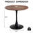 23.6" Round Dining Table for 2-4 Modern Circle Tulip Table with Metal Black Tulip Pedestal Base for Kitchen Dining Living Room Apartment Small Space Cafe, Brown-1016830481-1016830480