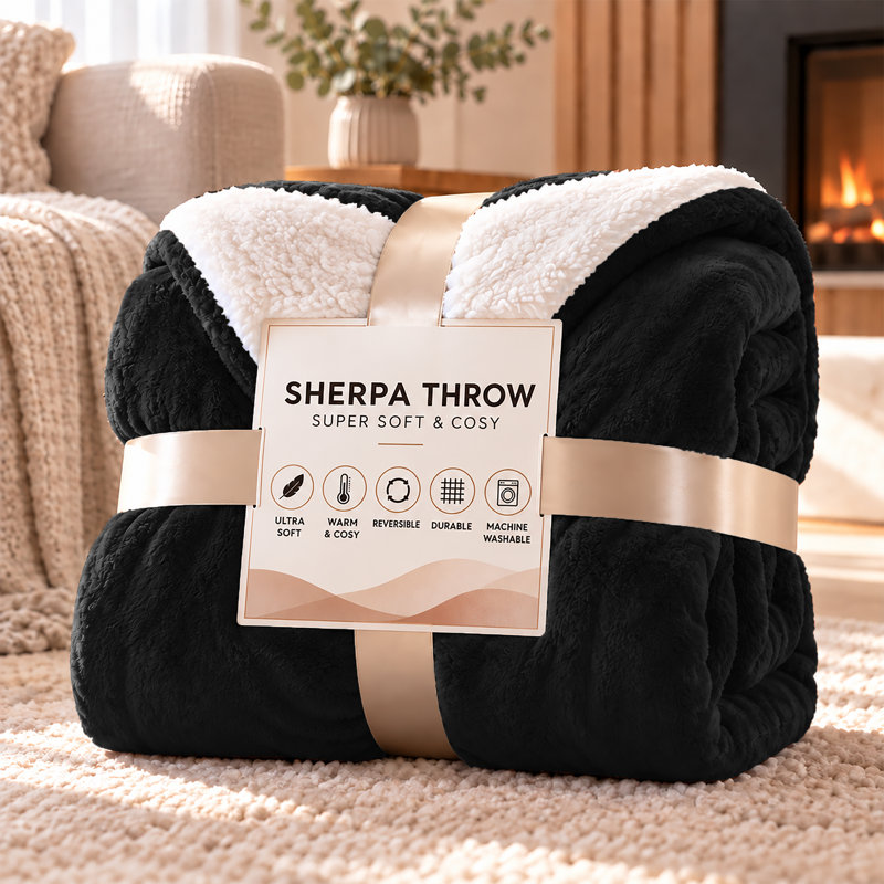 Imperial Homeware London Standard Blanket, King, Black