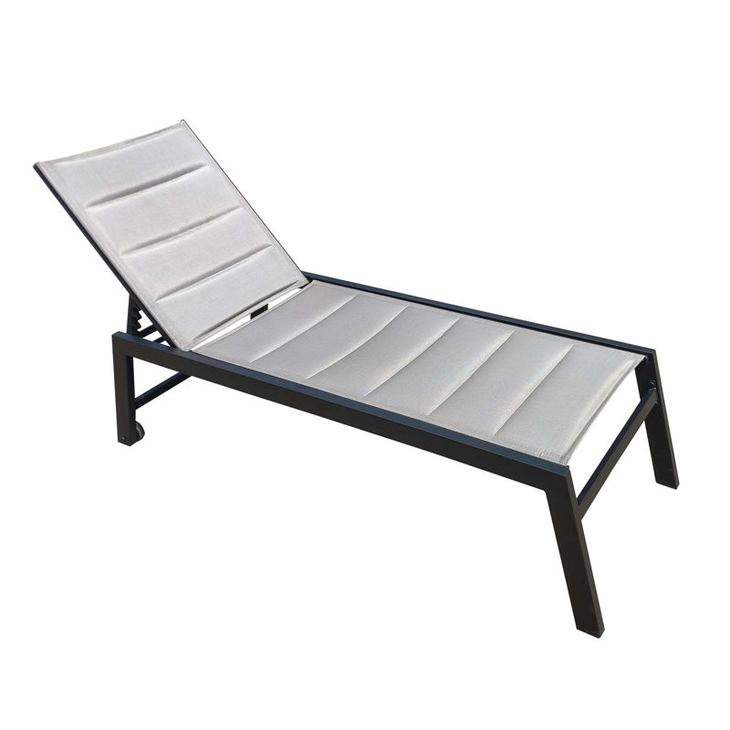 Chaise longue sans accoudoirs en métal Trygve, gris