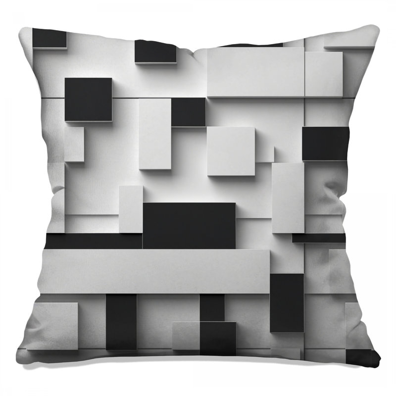 Coussins décoratifs rectangulaires noirs, 18 x 18 pouces