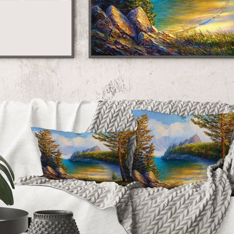 Housse de coussin et insert carré Morning Sun by the Wild Beach, 16" x 16"