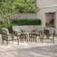 Ensemble de conversation d'extérieur en teck pour quatre personnes avec coussin et deux tables d'appoint-738850615-738850613