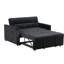 Causeuse convertible en velours l 53,5 po avec capitonnage et poche latérale, noir