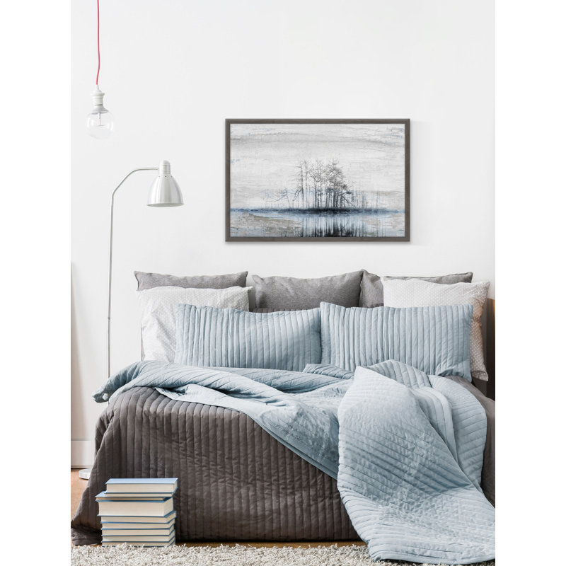 Îlot d’arbre-imprimé, H 12 po x l 18 po x P 1,5 po, Encadré gris