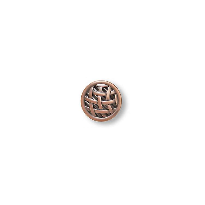 (5 Pack) 1-1/2 inch Ribbon And Reed Knob Antique Copper