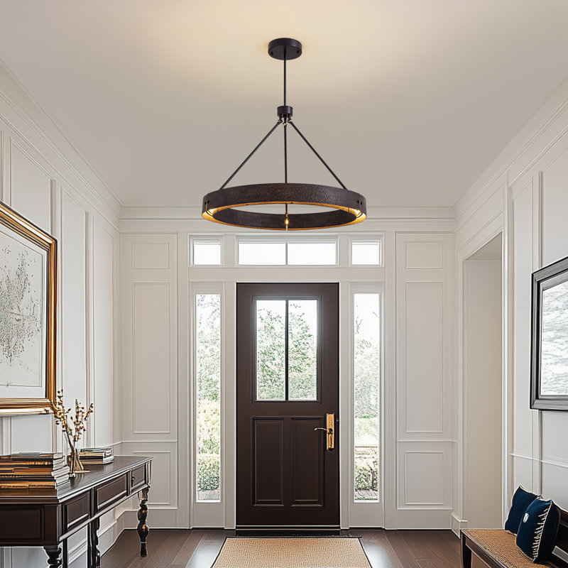 Dimmable 2-light LED Ambient Rustic Antique Pendant Light, Handcrafted Vintage Chandelier