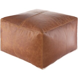 Moroccan Leather Pouf / Ottoman - Square - Brown - King