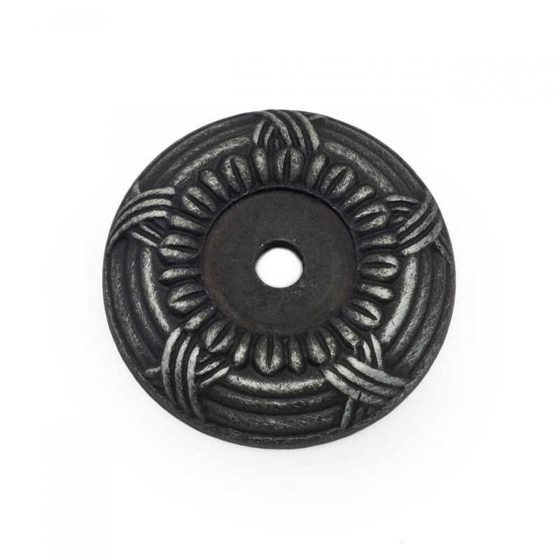 Cross and Petal Knob Backplate BP Series, Distressed Nickel