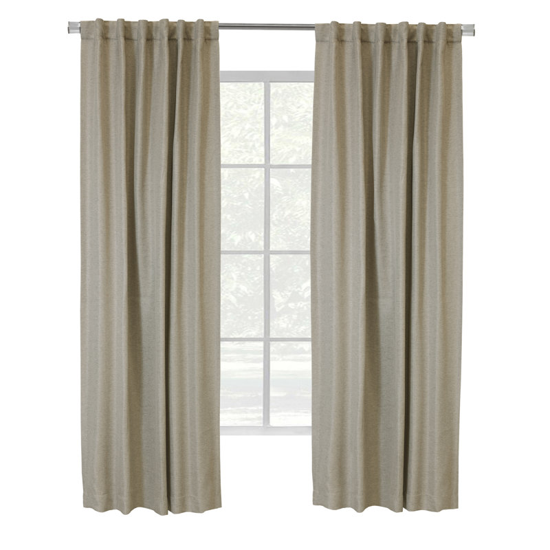 Room Darkening Single Curtain Panel, Linen, 52" W x 63" L