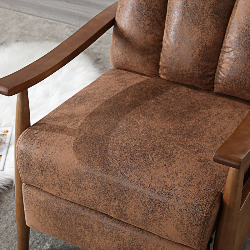 Fauteuil avec cadre en bois, Café