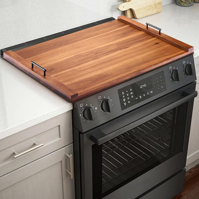 Couvertures de cuisinières en bois d'acacia pour cuisinière électrique - panneau de nouilles en bois pour cuisinière à gaz - couvercles de cuisinières pour brûleurs à gaz - couvercle d'évier de cuisine en bois pour comptoir et plateau décoratif