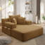Luxueuse chaise longue en velours côtelé moelleux avec 3 coussins, canapé-lit convertible avec poche de rangement, conception sans cadre et mousse de compression pour les petits espaces, salon, appartement, chameau