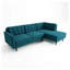Canapé modulaire 3 places en polyester bleu sarcelle Talmadge 120 po - Luxe traditionnel américain avec accoudoirs carrés