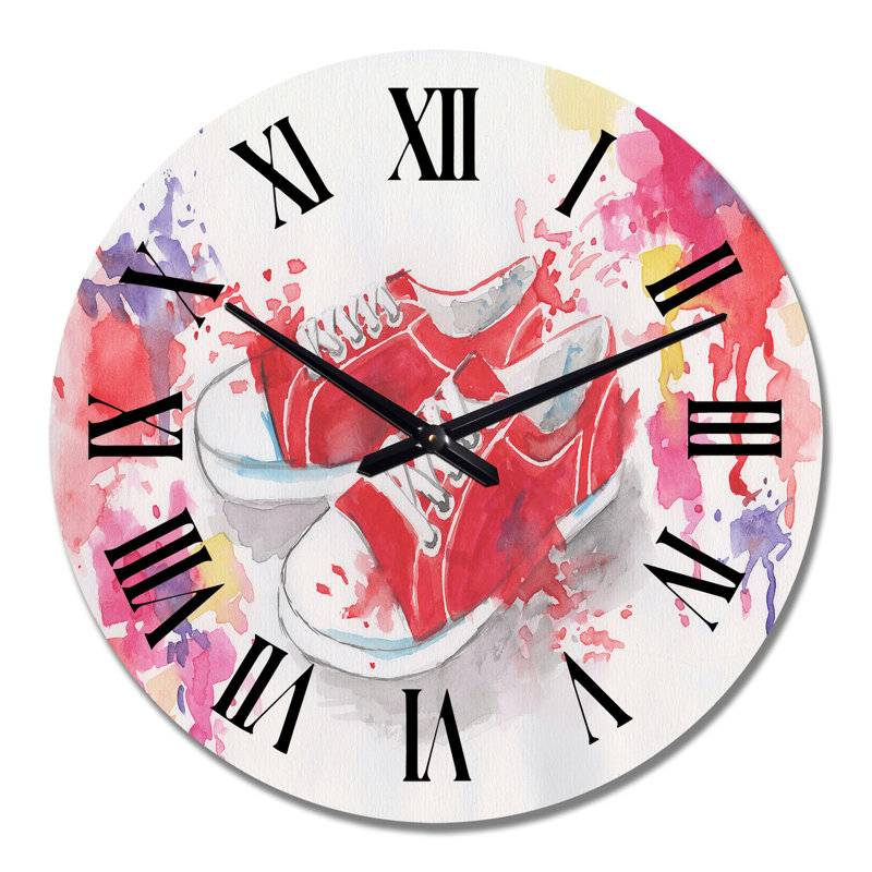 Horloge murale surdimensionnée pour espadrilles rétro, Grand