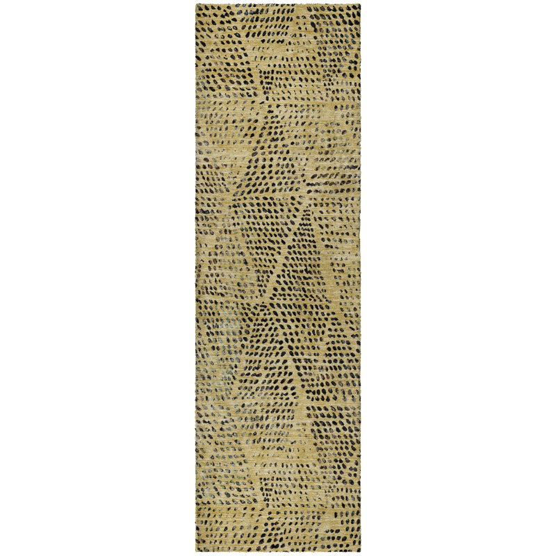 Tapis à losanges de qualité supérieure lavable à la machine ADS591, Gold, 2'3" x 7'6" Runner