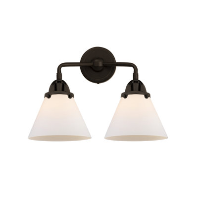 Éclairage pour meuble-lavabo de salle de bain 2 cônes 8 "2 lumières 16" Shauna