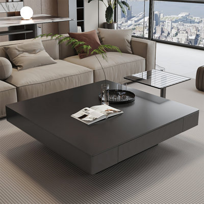 Italian light luxury square stone coffee table