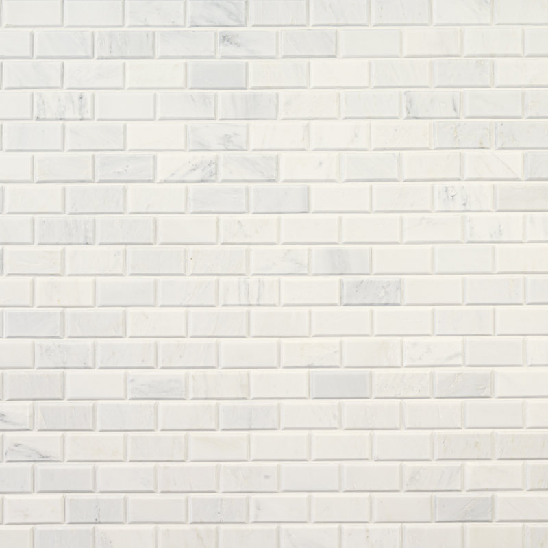 Castella Cambria Subway 12 in. x 12 in. Honed Marble Mosaic Wall Tile