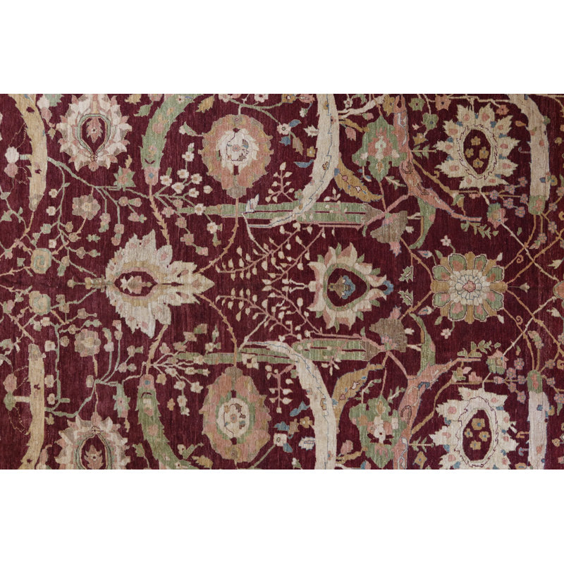 Global Rug One-of-a-Kind Hand-Knotted Pishawar 12'2" x 16'2" Wool Area Rug