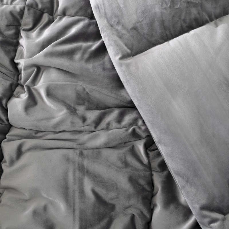 Storm Cloud Gray Twin XL Velvet Down Alternative Comforter Set