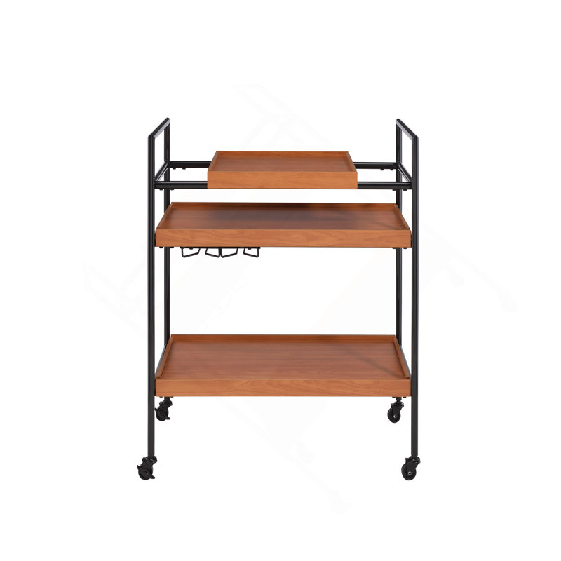 Serving Cart with Stemware Rack