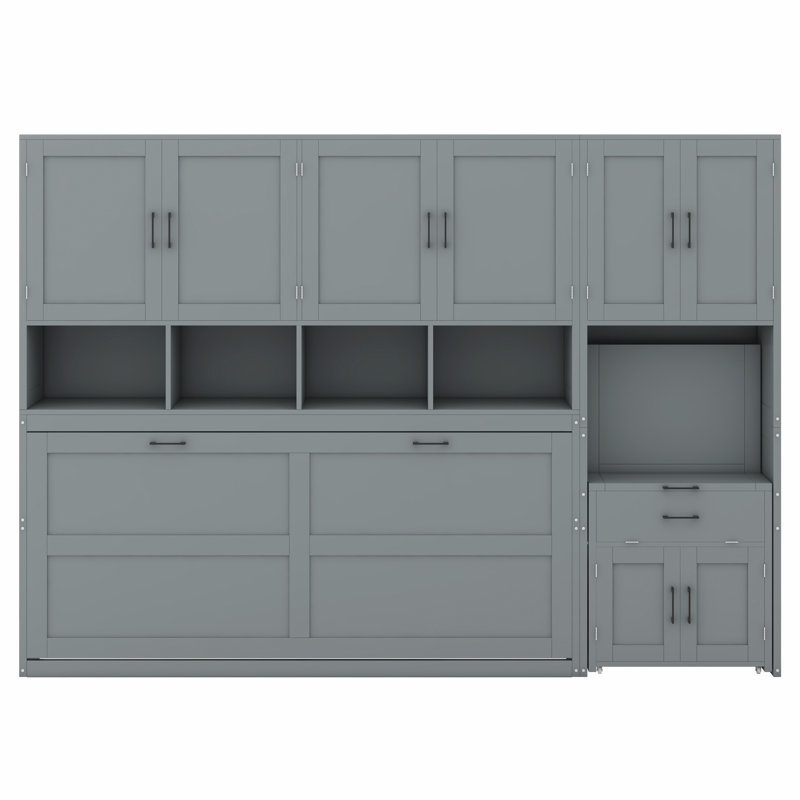 Unité murale escamotable avec bureau, rangement pour placard et tiroirs Murphy, Grey