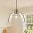 Modern 1-Light Single Dome Kitchen Island Pendant With Clear Glass-1618353748