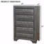 Mobilier de chambre à coucher style transitionnel à finition grise 1 pièce
