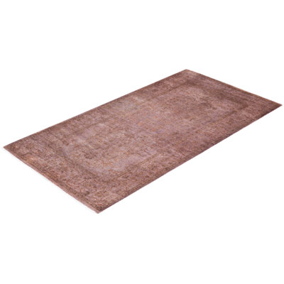 Overdyed Hand-Knotted Wool Modern-Contemporary Brown Area Rug 3' 1" x 5' 5"