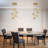 Copper 5-light Clear Glass Dimmable Pendant Light Adjustable Height