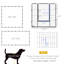 Parc pour chien, 24 panneaux, porte verrouillable, utilisation intérieure / extérieure, acier gris, piquets de sol et clôture de porte sécurisée, petits chiens moyens personnalisables, portes à trois étages