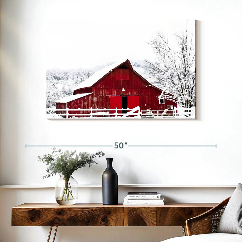 Lilie Winter Barn, 26" H x 39" W