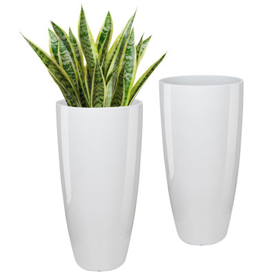 Ensemble de 2 pots de fleurs de 21 po de hauteur pour plante d'intérieur et d'extérieur