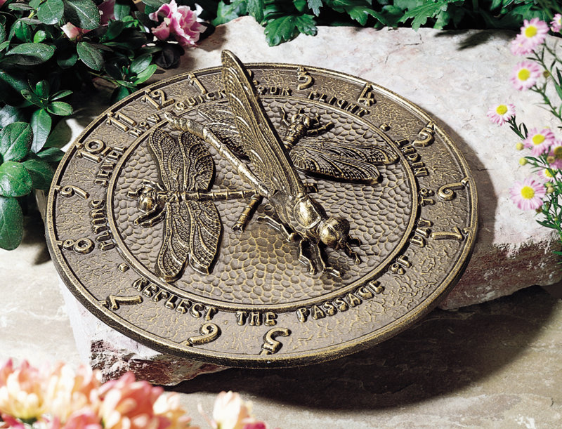 Dragonfly Sundial, French Bronze